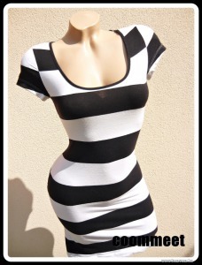 H&M fekete-fehér csíkos, pamut ruha (XS) << lejárt 9300223 93 fotója