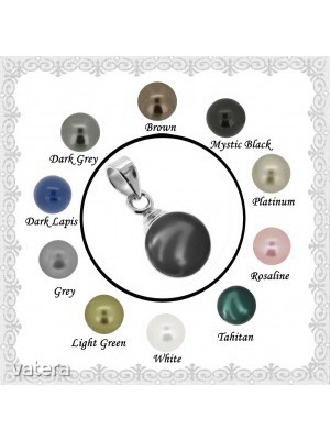Medálok: Swarovski félig fúrt gömb 925-ös sterling ezüst SME-SW01-2-10 10mm több színben << lejárt 652631