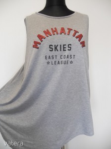Elől hosszabb szürke PAPAYA kicsit fényes MANHATTAN feliratú MOLETTI póló felső UK 20  << lejárt 1828089 95 fotója