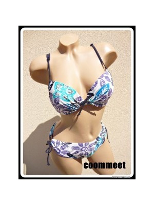 Ocean Club kék-lila mintás, push-up bikini (42) << lejárt 847099