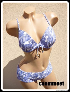 Kék mintás, karcsúsító fazonú, push-up bikini (38) << lejárt 8407546 92 fotója