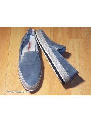 Prada Espadrille világos szürkéskék slip-on cipő << lejárt 994562