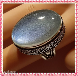 Csodálatos metszett ezüst indiai kézzel készített opál 18,5 mm gyűrű << lejárt 8827166 40 fotója
