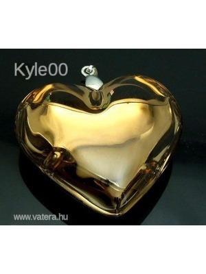 1Ft Arany Szív alakú Üveg nyaklánc medál női kézi retro ékszer << lejárt 14090