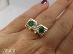 Smaragdos - brilles art deco arany gyűrű << lejárt 2065680 99 fotója