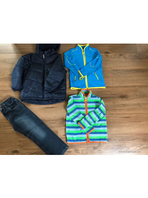 122-es márkás fiú ruhacsomag (George kabát, Tchibo pulcsik, H&M farmer) << lejárt 658308