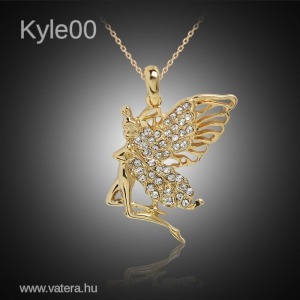 1Ft Arany Angyal szárny Tündér Pillangó fehér cirkon kő medál női nyaklánc << lejárt 1627473 84 fotója