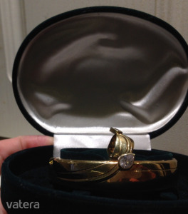 Újszerű, magyar fémjeles, 15 karátos arany karkötő és gyűrű, cirkóniával << lejárt 2545934 90 fotója
