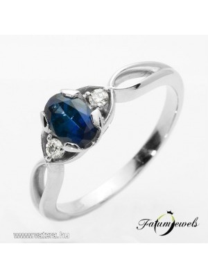 ER317 14k Gyémánt Kék Zafír Gyűrű << lejárt 944233