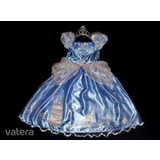 Disney Princess Cinderella, gyönyörű hosszú, csillámos tüllös Hamupipőke jelmez +korona 110/116 << lejárt 135135