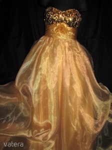 dekoratív 14,18 év,arany szalagavató ruha,flitteres alkalmi ruha,koszorúslány ruha,nag << lejárt 8691522 1 fotója