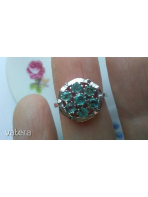 Kolumbiai smaragd köves ezüst gyűrű 57-es << lejárt 259137