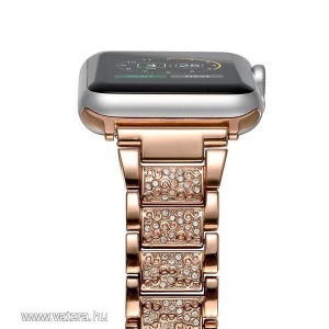 új iwatch fém óraszij fém adapterrel,38mm,csillogó köves rozé arany szinű << lejárt 7253382 83 fotója