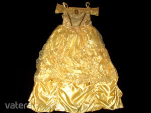 Disney Princess gyönyörű csupa arany csillámos, köves, hosszú Belle hercegnő jelmez 9- << lejárt 1288584 73 fotója