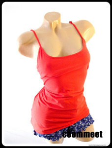 Piros-kék, apró virágos alsós pizsama (44-46) << lejárt 8590143 92 fotója