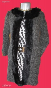 Francia álomszép elegáns alkalmi szövet női kabát nerc szerű prém szegéllyel S méret << lejárt 8176985 5 fotója