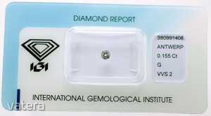 0.155 ct. 100%-ban természetes, G/VVS2 gyémánt! IGI Antwerpen certifikáttal!!! << lejárt 3866348 94 fotója