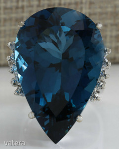 18k arany luxus gyémánt gyűrű London Blue topázzal << lejárt 2903339 92 fotója