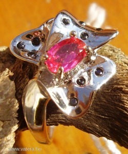 925 ezüst gyűrű rubin, topáz 17,3/54,3 mm << lejárt 8662568 67 fotója