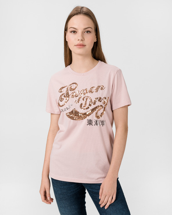 SuperDry Script Sequin Póló Rózsaszín Bézs << lejárt 2646405 7 << lejárt 5943550 97 fotója