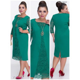 Zöld csipkebetétes elasztikus ruha 52 - új - << lejárt 126769