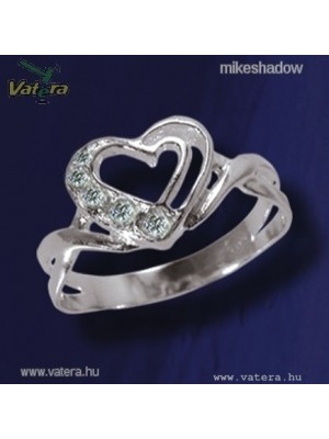 Női ezüst gyűrű, Szíves, köves ezüstgyűrű Minden méretben! << lejárt 828500