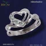 Női ezüst gyűrű, Szíves, köves ezüstgyűrű Minden méretben! << lejárt 828500
