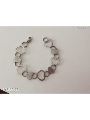 Ezüst szíves karkötő 17 cm << lejárt 530941