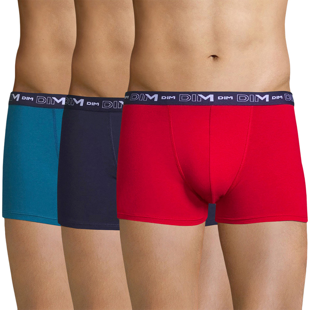 DIM Cotton Stretch férfi boxeralsó piros-kék színben, 3 db-os csomag fotója