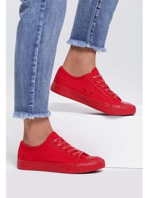 Lapos piros női tornacipő