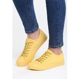 Lapos sárga női tornacipő