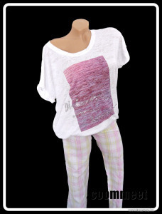 Fehér-rózsaszín, cirmos felsős, kockás alsós pizsama (44-46) << lejárt 8301547 36 fotója