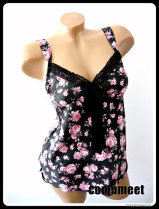 Dorothy Perkins fekete alapon virágos, dekoratív, csipkés pizsama ~ÚJ~ (38) << lejárt 8887172 91 fotója