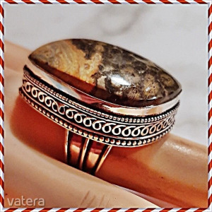 Csodálatos metszett ezüst indiai kézzel készitett kép jáspis 17.4 mm gyűrű << lejárt 2789224 96 fotója