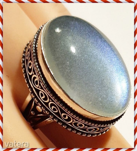 Gyönyörű metszett ezüst indiai kézzel készitett opál opalit 19.4 mm gyűrű << lejárt 7844097 37 fotója