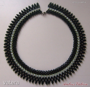 Fekete - Zöld tászli, gyöngy nyaklánc, NYGY-49 << lejárt 8607727 94 fotója
