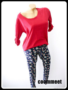 Marks&Spencer *Teddy Maci* piros-sötétkék, pamut pizsama (42) << lejárt 2424624 30 fotója