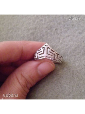 Vastagabb ezüst gyűrű, görög mintával << lejárt 607520
