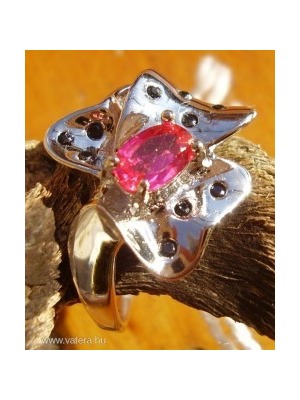 925 ezüst gyűrű rubin, topáz 17,3/54,3 mm << lejárt 473781
