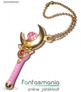 Sailor Moon / Holdtündér medál - 4cmes Hold Varázspálca fügő fém Anime ékszer kulcstar << lejárt 5850044 19 fotója