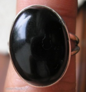 925 ezüst gyűrű fekete onix, 17,3/54,3 mm << lejárt 5153992 43 fotója
