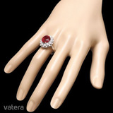 Új 14k fehérarany 3.7ct rubin 1.56ct gyémánt gyűrű - 599E << lejárt 518446
