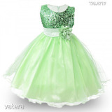 Zöld Flitteres tüll szoknyás kislány ruha alkalomra partira 3-12év AZONNAL POSTÁZOM! << lejárt 758071