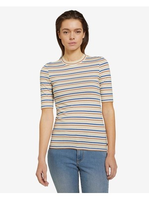 Tom Tailor Denim Póló Kék Bézs