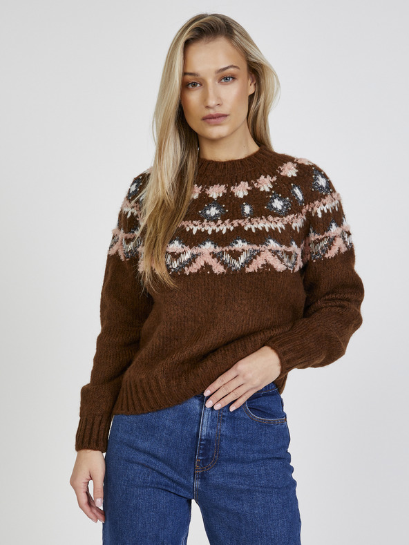 Vero Moda Marley Pulóver Barna fotója
