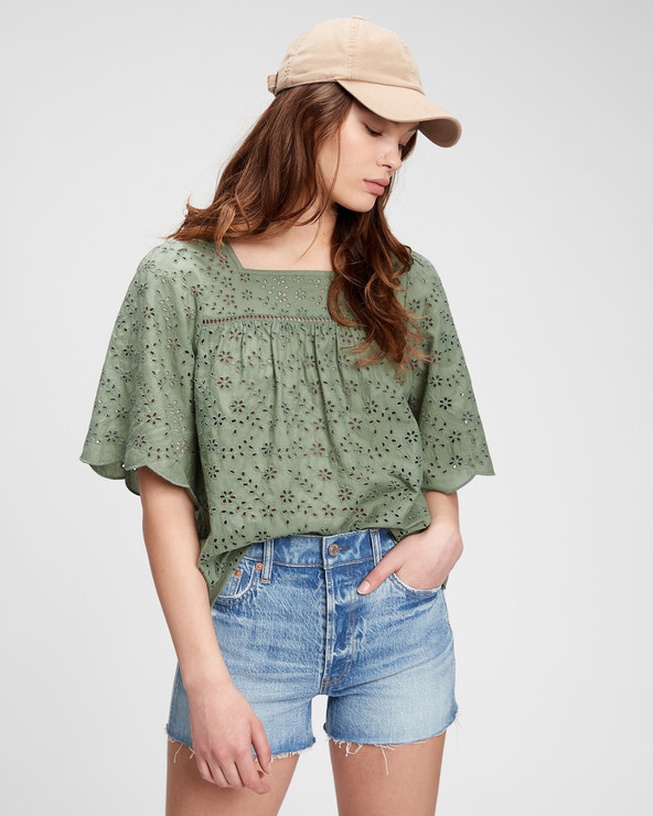 GAP Squareneck Eylet Blúz Zöld << lejárt 1010517 94 fotója