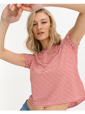Tommy Jeans Póló Piros Fehér