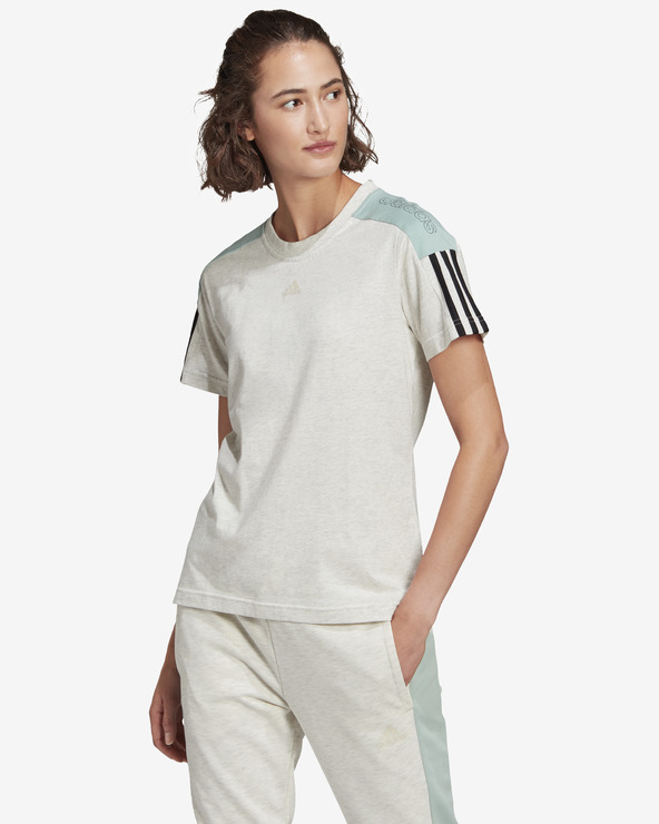 adidas Performance Essentials Logo Póló Zöld Bézs fotója