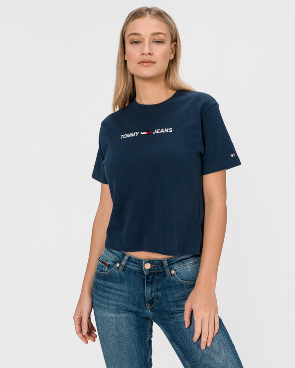 Tommy Jeans Moder Linear Logo Crop top Kék fotója