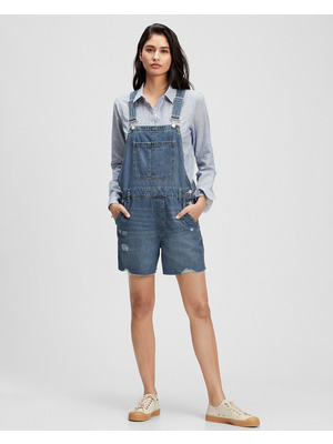 GAP Distressed Kantáros rövidnadrág Kék